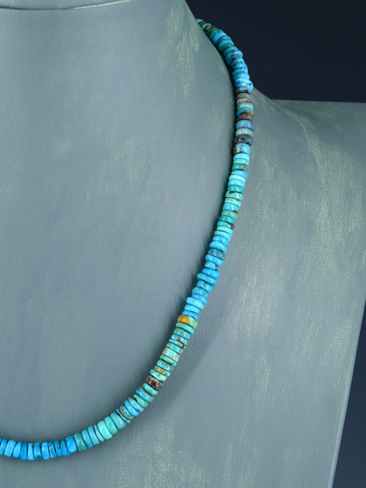18" Navajo Single Strand Polychrome Turquoise Necklace