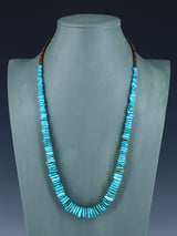 25" Navajo Single Strand Graduated Turquoise Necklace