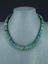 18" Navajo Single Strand Green Turquoise Necklace