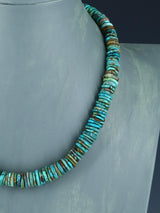 18" Navajo Single Strand Green Turquoise Necklace