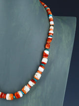 20" Navajo Single Strand Spiny Oyster and Turquoise Necklace