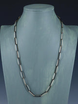 Collar de cadena de eslabones de plata de ley hecho a mano de 24" Navajo