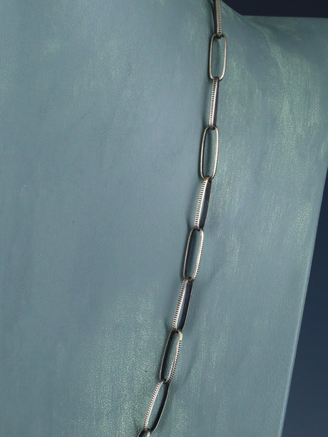 Navajo 24" Collier de chaîne à maillons en argent sterling fait à la main