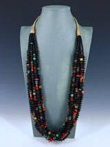 Bijoux amérindiens Collier à six brins turquoise et huître épineuse