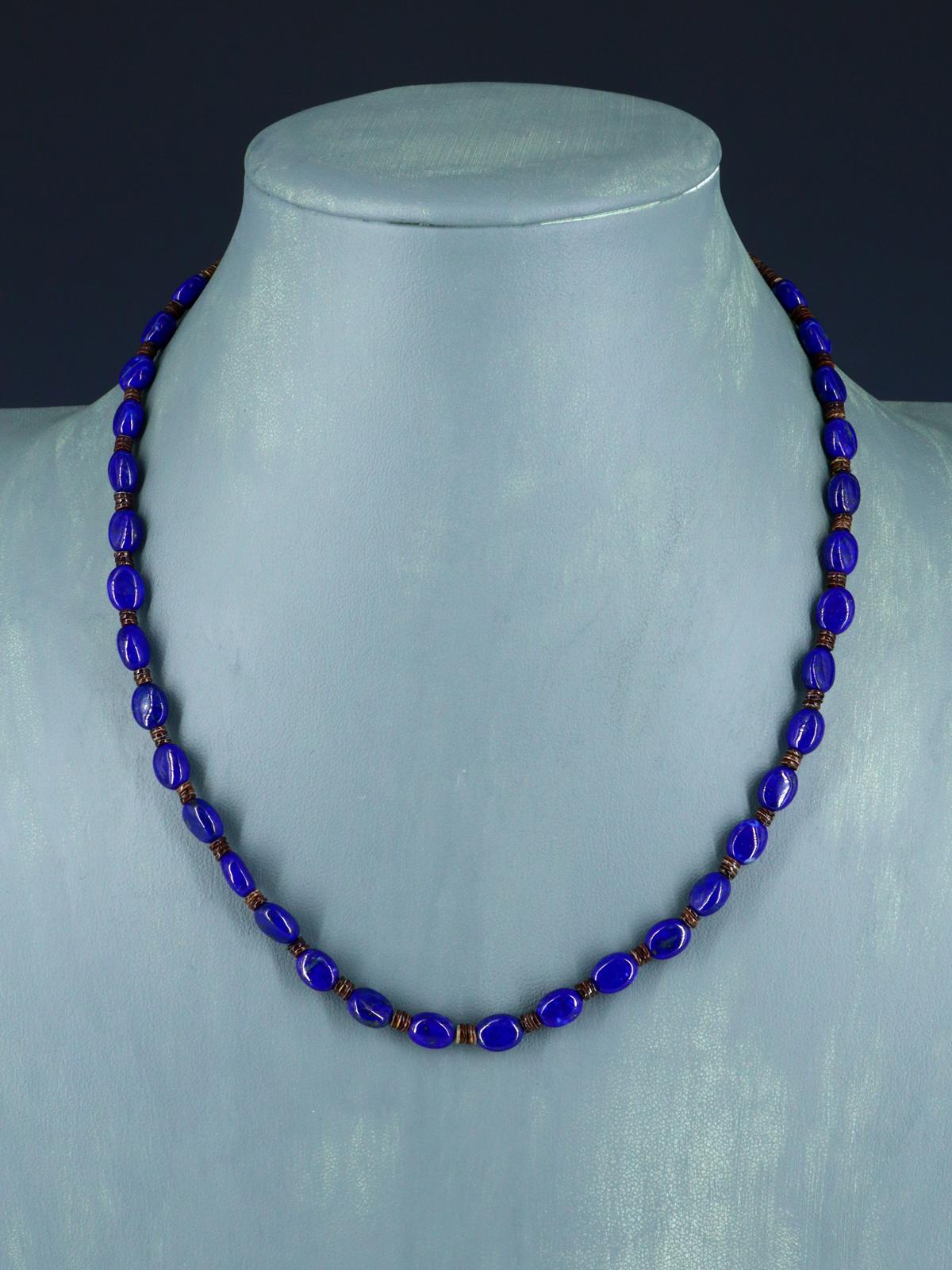 Native American Lapis and Heishi Single Strand Necklace