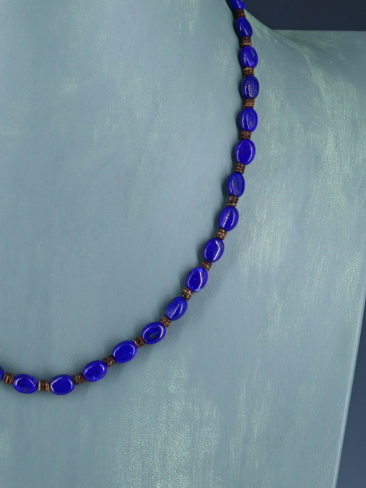 Native American Lapis and Heishi Single Strand Necklace