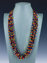Native American Turquoise and Spiny Oyster Five Strand Necklace