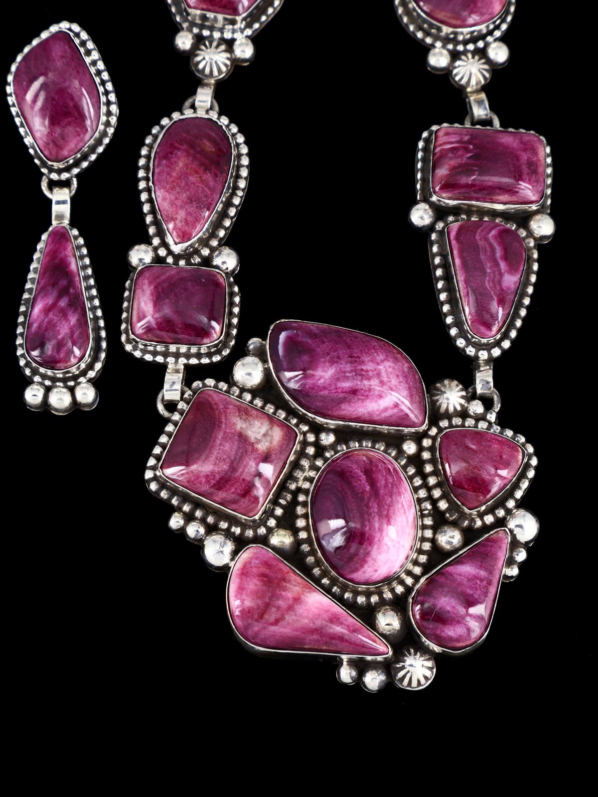 Collier amérindien en argent sterling avec huître épineuse Lariat Y