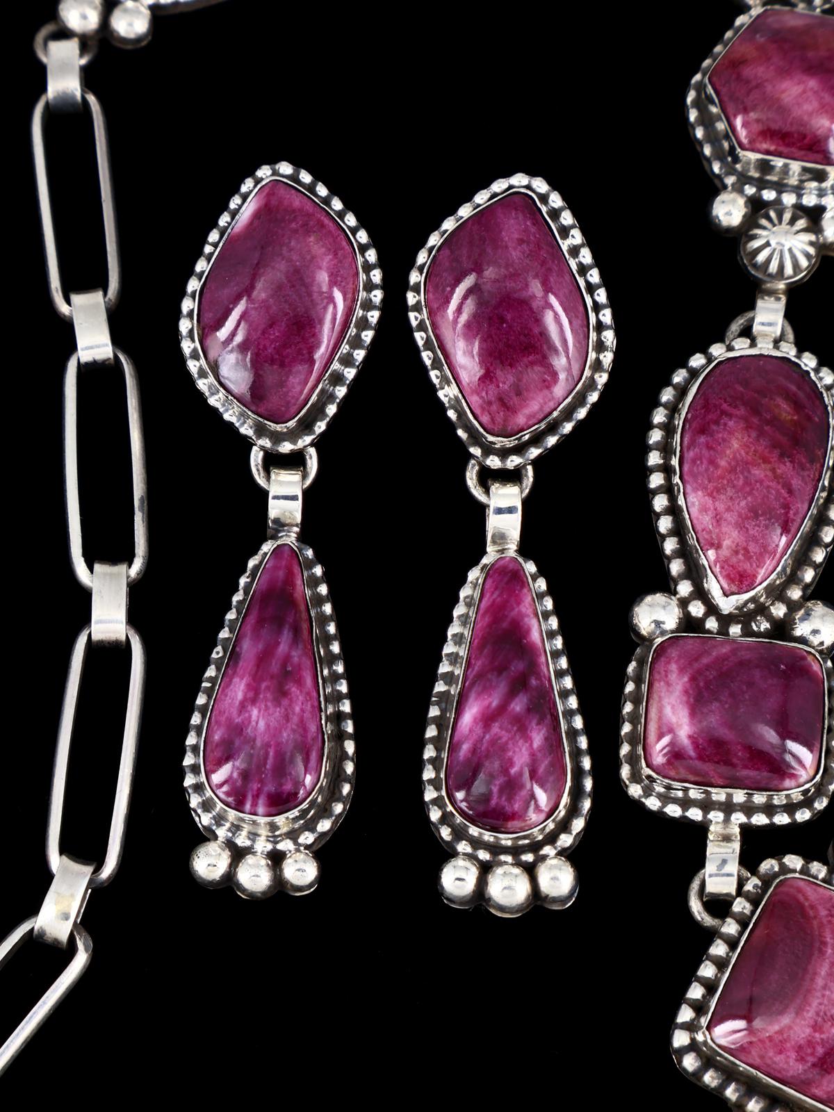 Collier amérindien en argent sterling avec huître épineuse Lariat Y