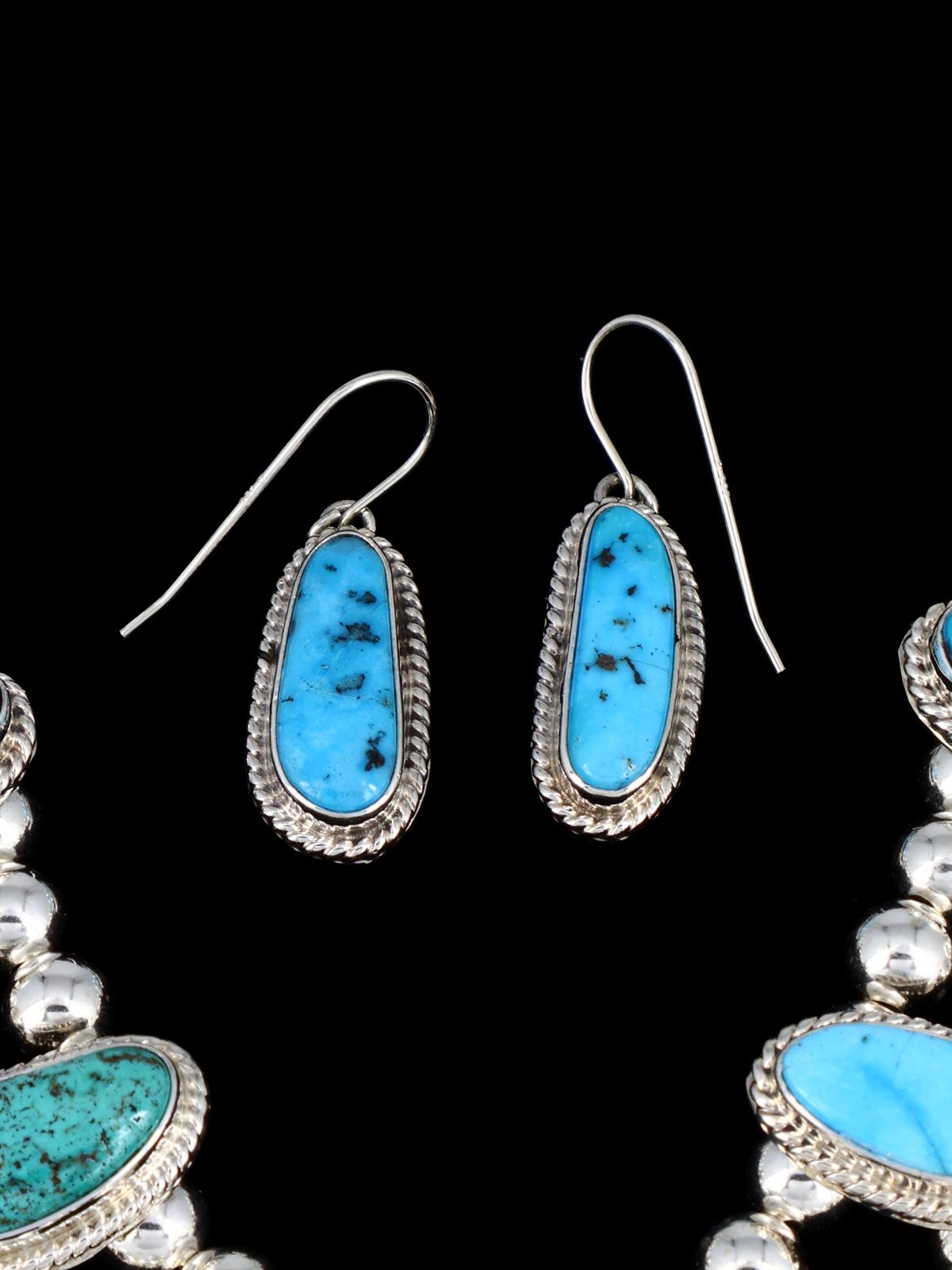Ensemble de colliers amérindiens en argent sterling Kingman Turquoise Squash Blossom