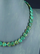 Navajo 18" Single Strand Turquoise Heart Necklace