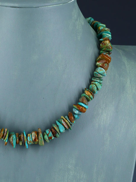 Native American Jewelry Single Strand Turquoise Necklace - PuebloDirect.com