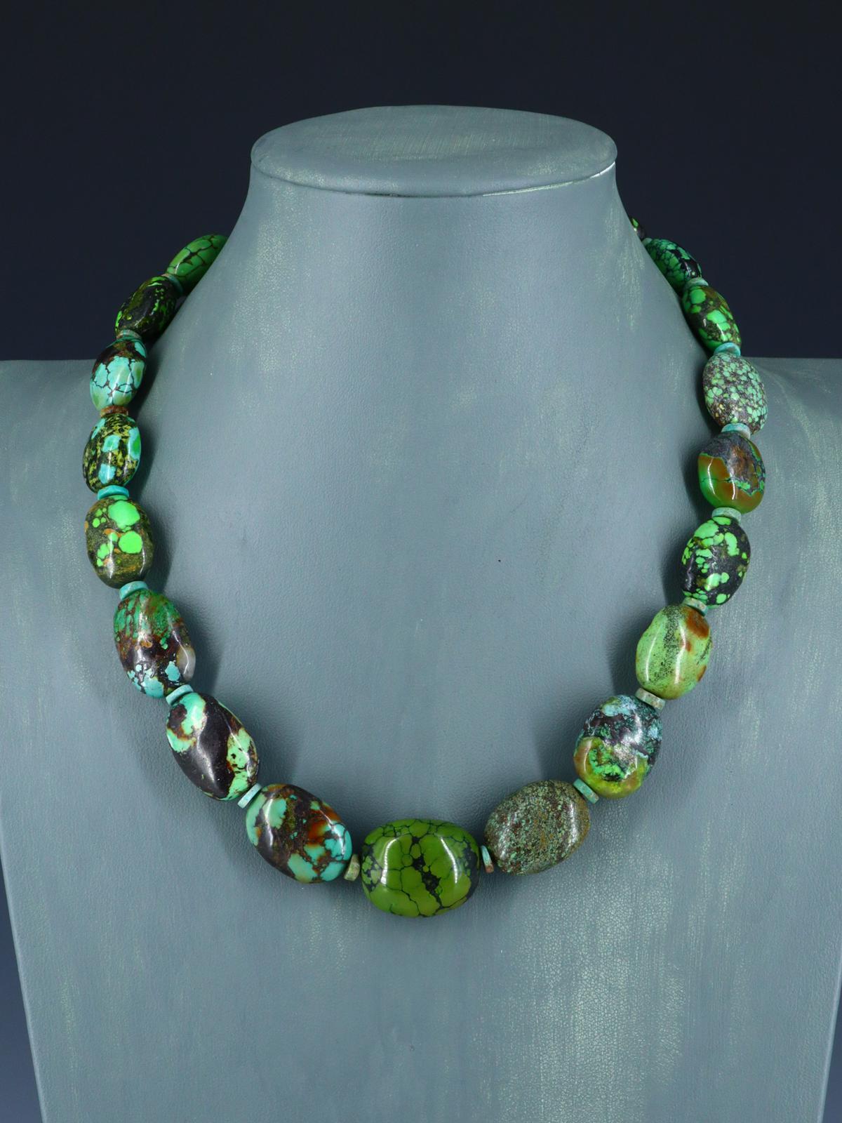 Chunky Native American Single Strand Sky Horse Turquoise Necklace