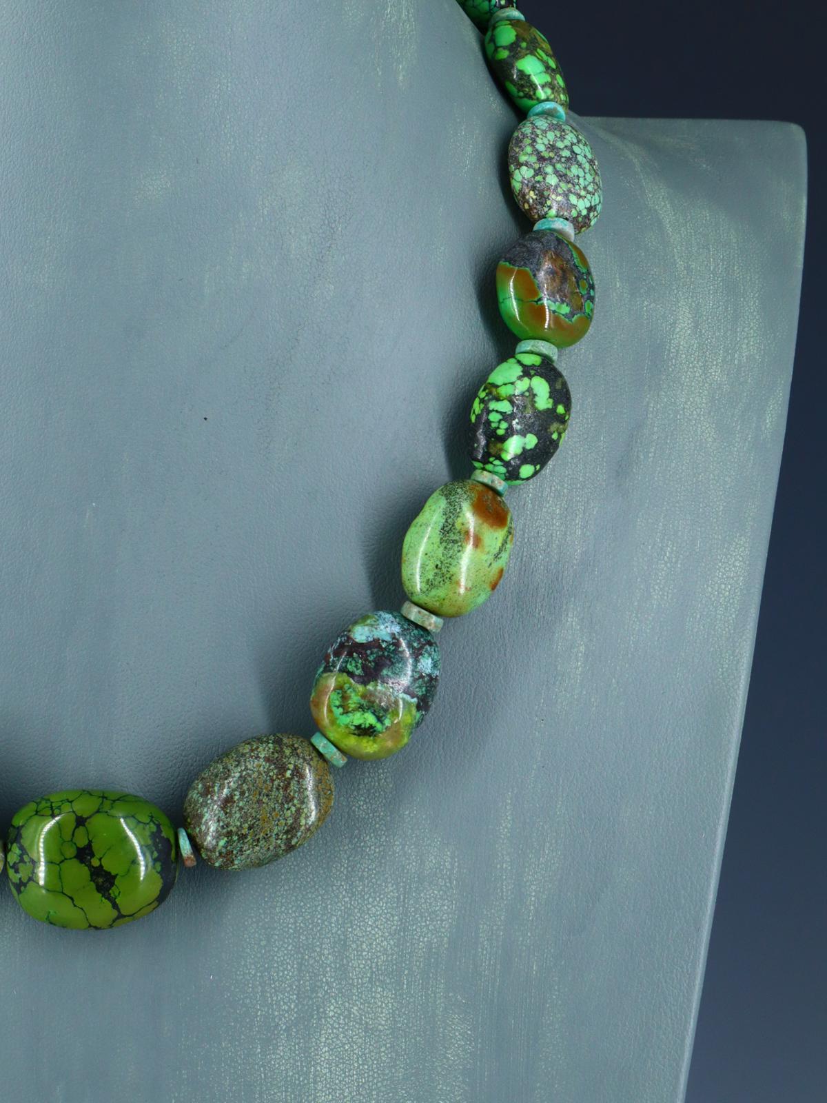 Chunky Native American Single Strand Sky Horse Turquoise Necklace