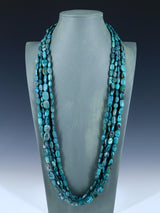 Chunky Native American Four Strand Sky Horse Turquoise Necklace - PuebloDirect.com