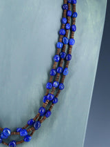 Native American Santo Domingo Lapis and Shell Heishi Necklace