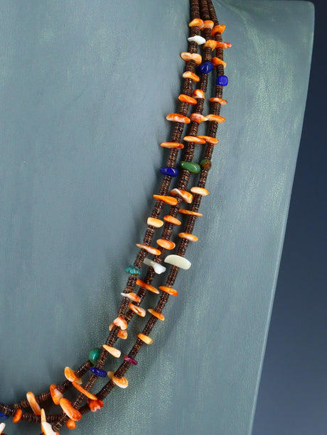 Collar de ostras espinosas y turquesas de Santo Domingo nativo americano