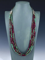 Sterling Silver Spiny Oyster and Turquoise Necklace