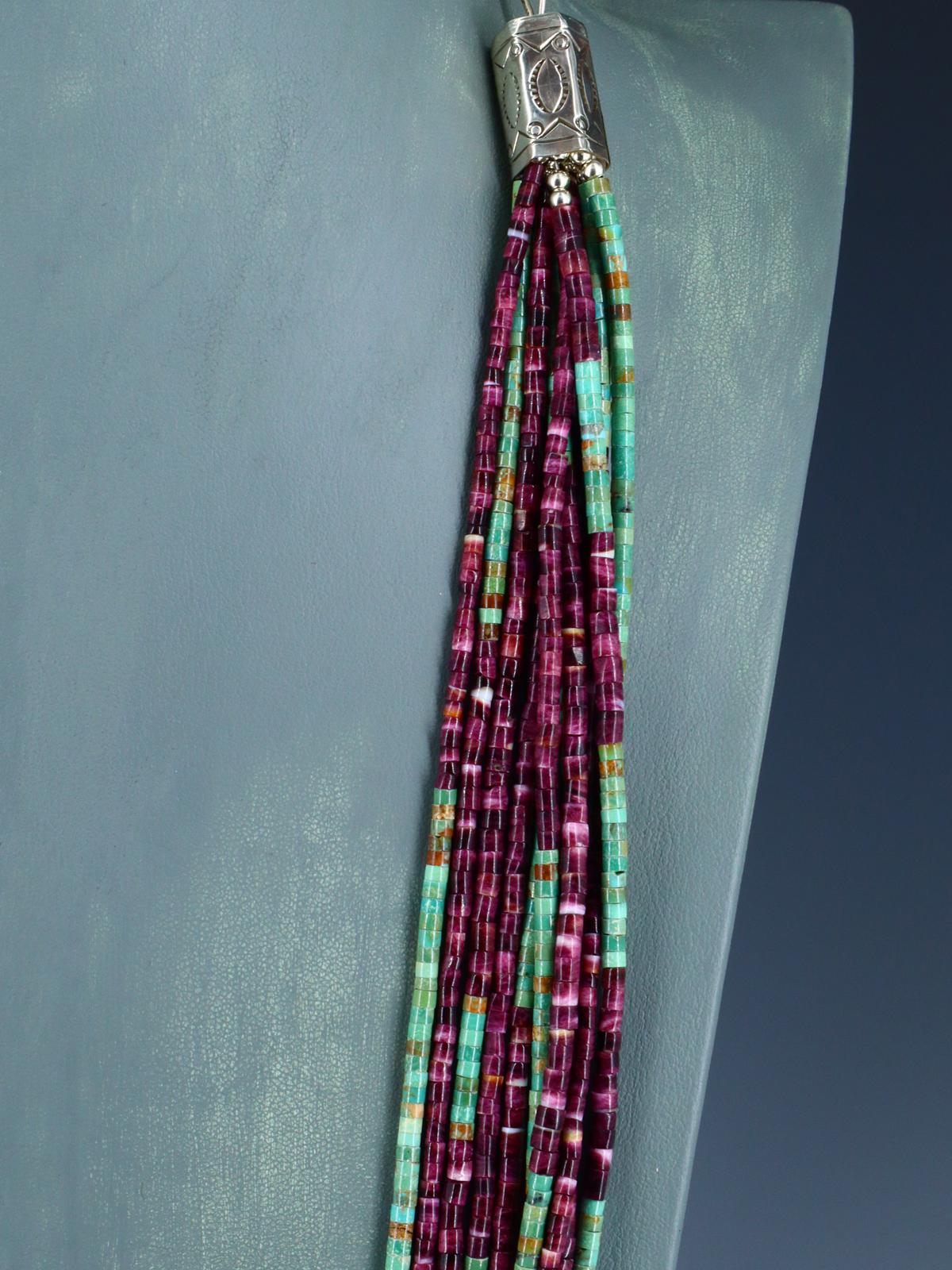 Sterling Silver Spiny Oyster and Turquoise Necklace