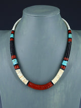 Santo Domingo Shell Heishi and Pipestone Necklace