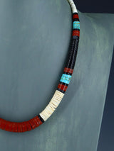 Santo Domingo Shell Heishi and Pipestone Necklace