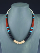 Santo Domingo Shell Heishi and Pipestone Necklace