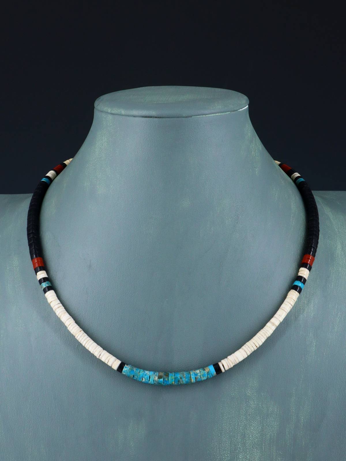 Native American Shell Heishi Single Strand Necklace - PuebloDirect.com