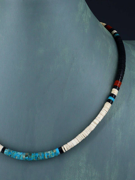 Native American Shell Heishi Single Strand Necklace - PuebloDirect.com