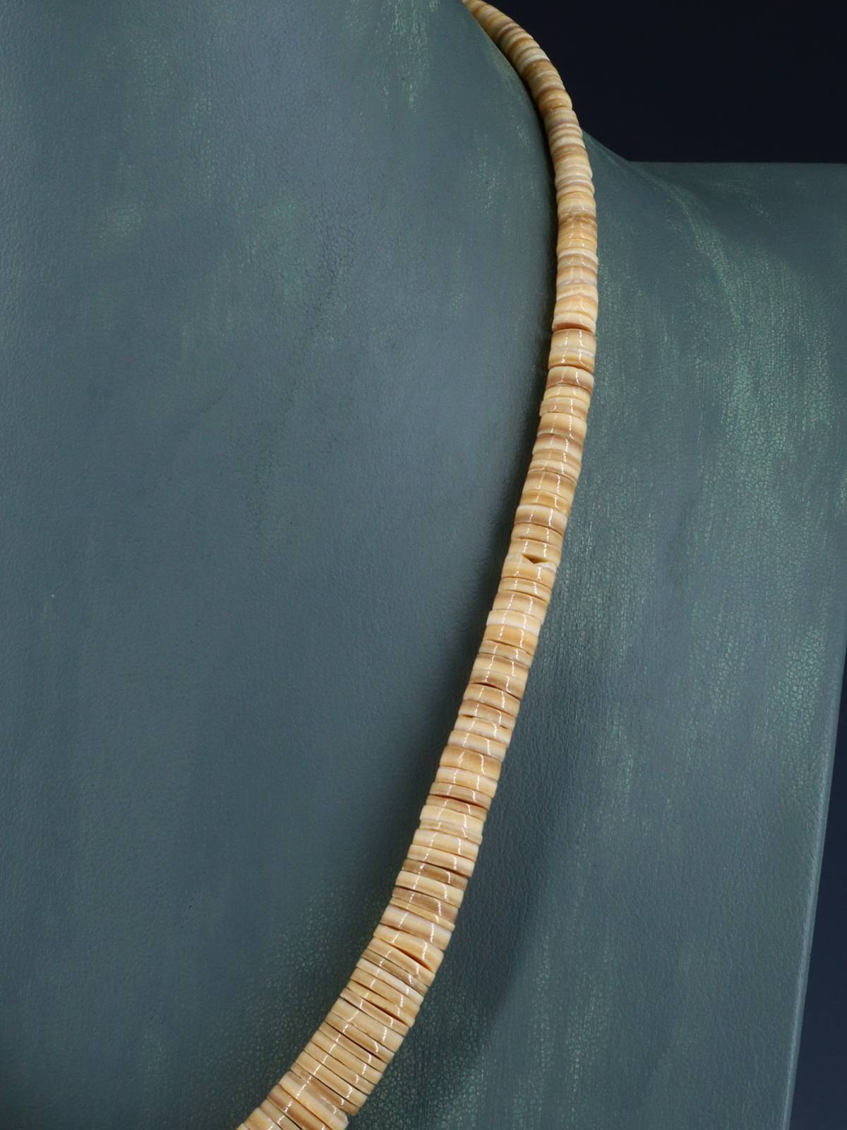 Native American Jewelry Single Strand Shell Heishi and Turquoise Necklace - PuebloDirect.com