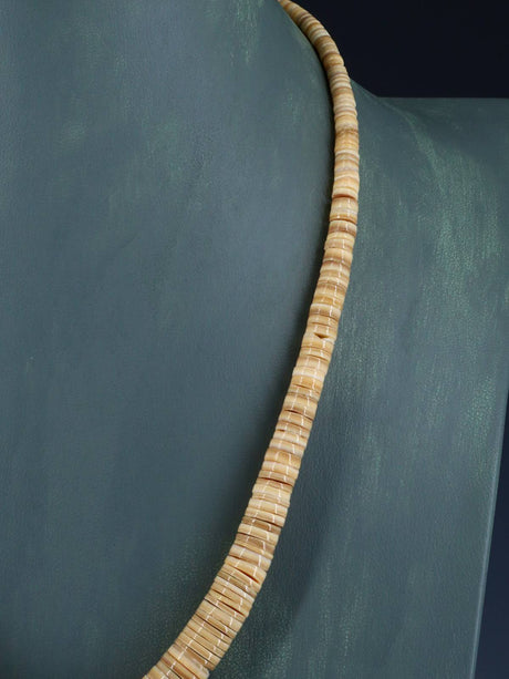 Native American Jewelry Single Strand Shell Heishi and Turquoise Necklace - PuebloDirect.com