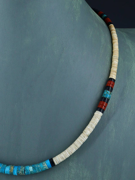 Native American Shell Heishi Single Strand Necklace - PuebloDirect.com