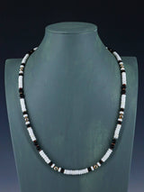 Native American Jewelry White Buffalo and Onyx Beaded Necklace - PuebloDirect.com