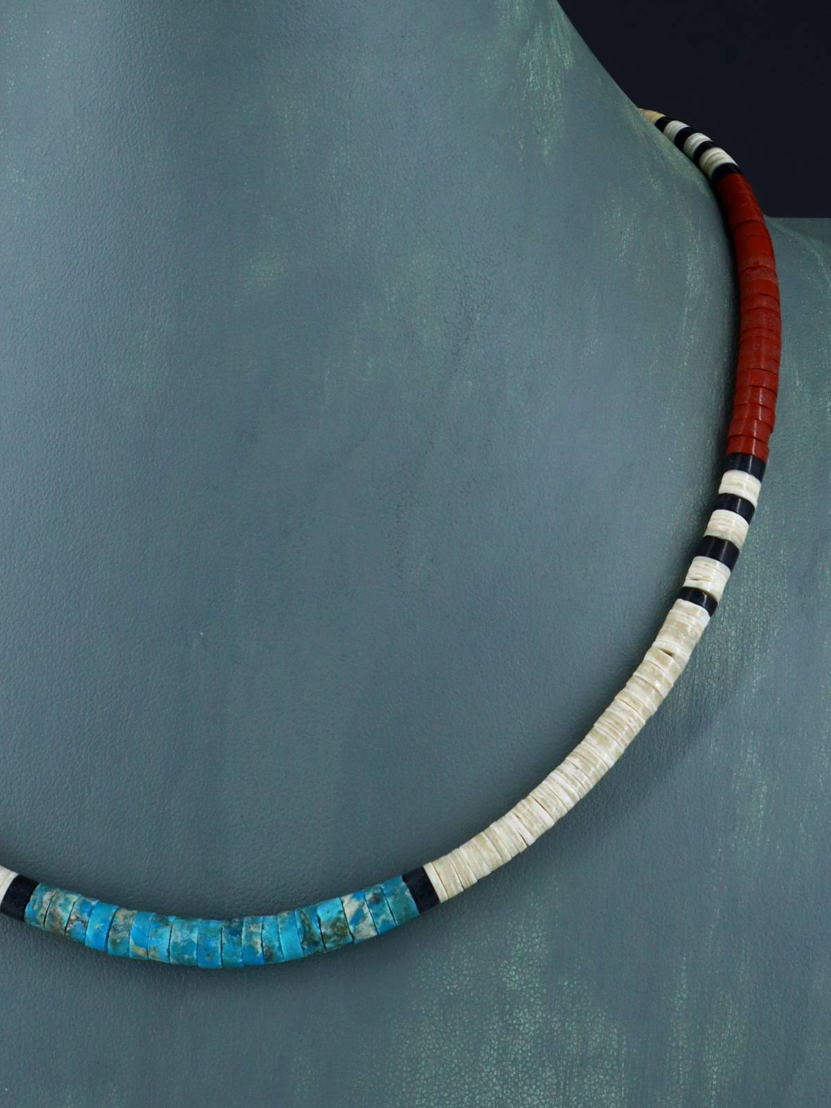 Native American Shell Heishi Single Strand Necklace - PuebloDirect.com