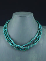 Native American Jewelry Three Strand Turquoise Necklace - PuebloDirect.com
