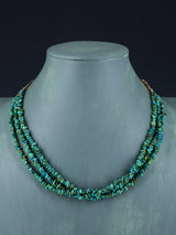 Native American Jewelry Three Strand Turquoise Necklace - PuebloDirect.com