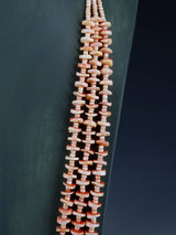Native American Triple Strand Light Pink Shell Heishi Necklace - PuebloDirect.com