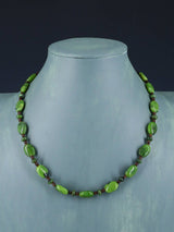 19" Native American Single Strand Serpentine and Heishi Necklace - PuebloDirect.com