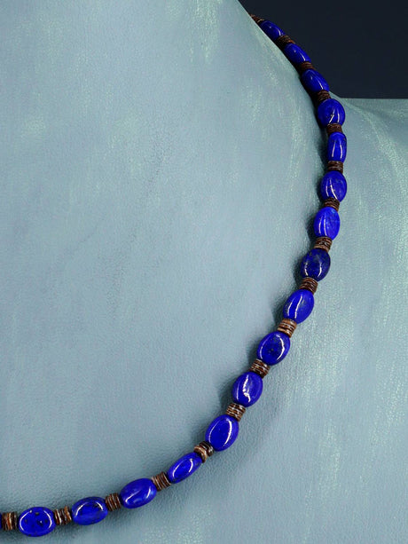 Native American Lapis and Heishi Single Strand Necklace - PuebloDirect.com