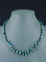 18" Native American Single Strand Turquoise and Heishi Necklace - PuebloDirect.com