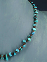 18" Native American Single Strand Turquoise and Heishi Necklace - PuebloDirect.com