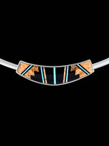 Native American Jewelry Onyx and Turquoise Inlay Necklace Set - PuebloDirect.com