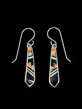 Native American Jewelry Onyx and Turquoise Inlay Necklace Set - PuebloDirect.com