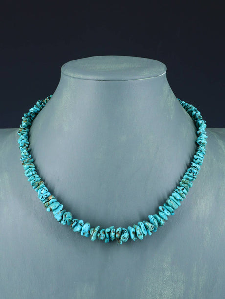 Native American Jewelry Single Strand Turquoise Nugget Necklace - PuebloDirect.com