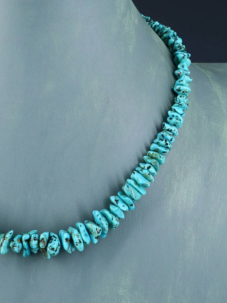 Native American Jewelry Single Strand Turquoise Nugget Necklace - PuebloDirect.com