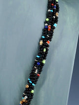 Native American Night Sky Inlay Yei Pendant with Beaded Necklace - PuebloDirect.com