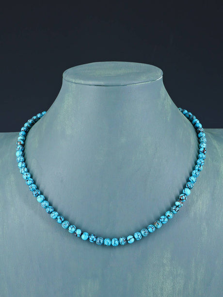 Native American Turquoise Beaded Single Strand Necklace - PuebloDirect.com