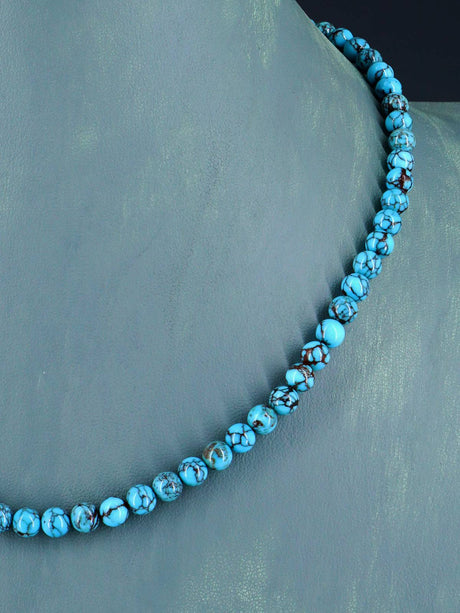 Native American Turquoise Beaded Single Strand Necklace - PuebloDirect.com