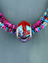 Santo Domingo Spiny Oyster and Turquoise Spinner Necklace - PuebloDirect.com