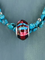 Santo Domingo Spiny Oyster and Turquoise Spinner Necklace - PuebloDirect.com
