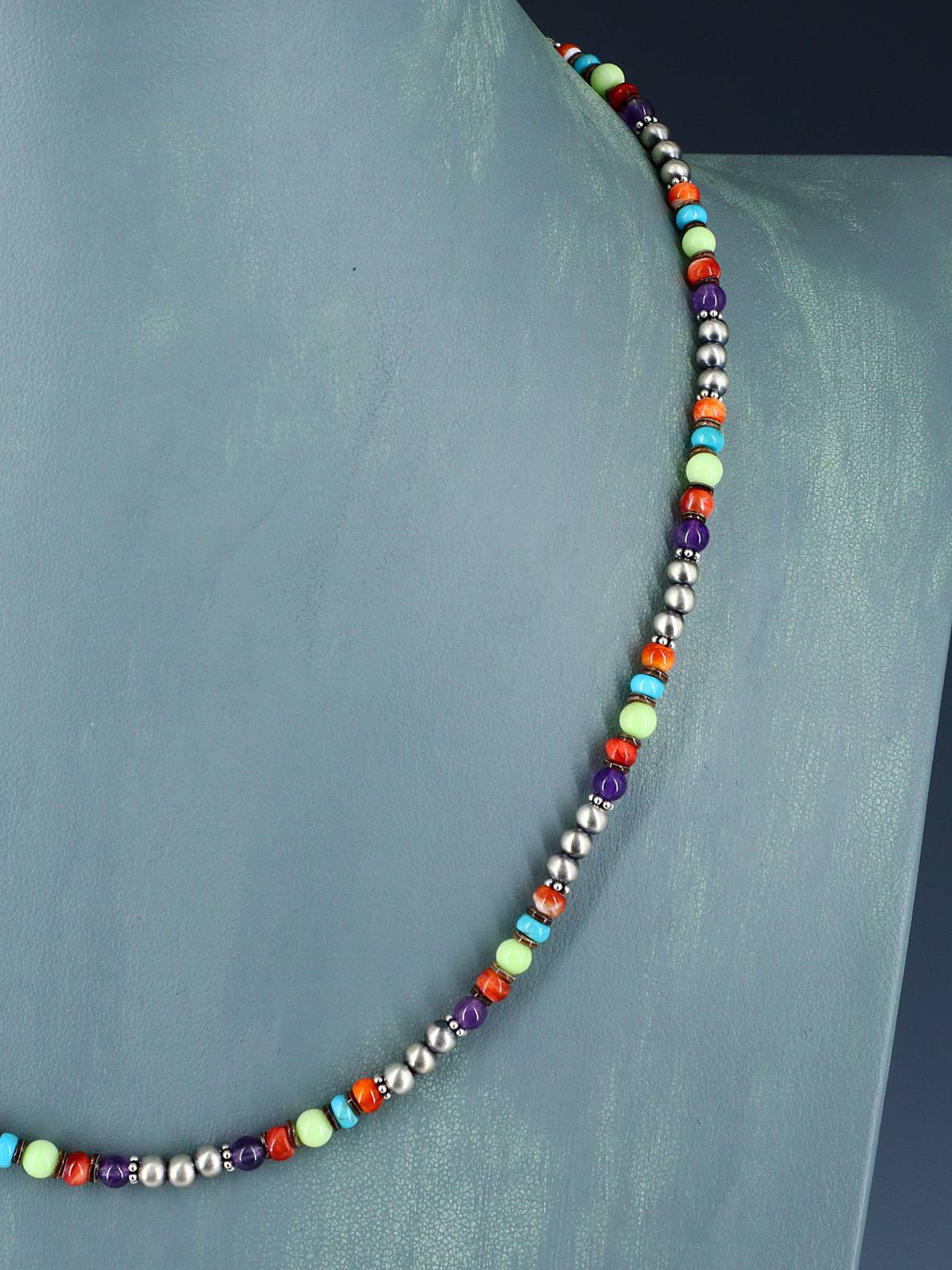 Navajo Multistone Single Strand Beaded Necklace